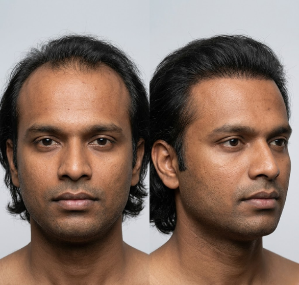 1-Unshaven FUE (Follicular Unit Extraction) hair transplant.png